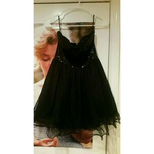 Black Strapless Cocktail Dress